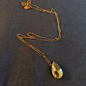 3/$18 - Aldo Gold Long Necklace with Amber Gem